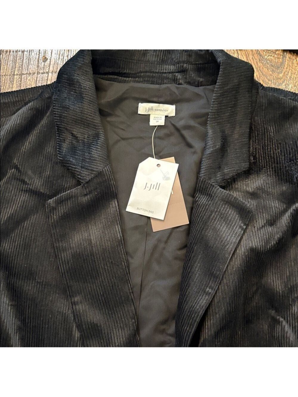 J. Jill Black Corduroy Blazer Jacket Plus Size 2X Lightweight NWT - Picture 4 of 10